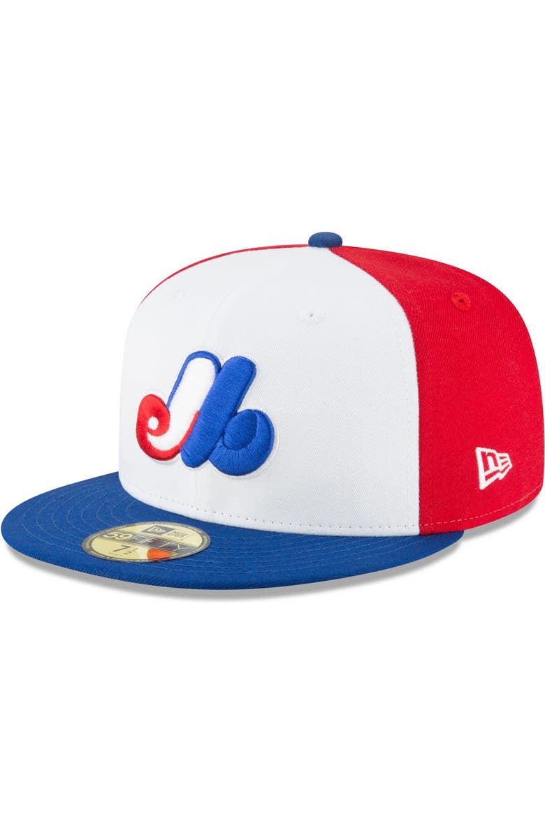 New Era Men's New Era White Montreal Expos Cooperstown Collection Wool 59FIFTY Fitted Hat, Main, color, 
