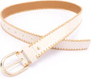 Kate Spade New York straw edge leather belt