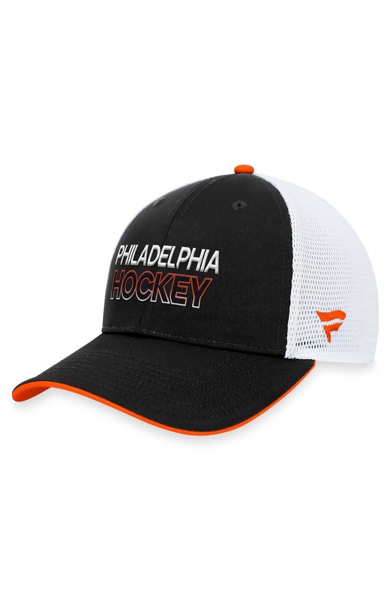 FANATICS Men's Fanatics Branded Black Philadelphia Flyers Authentic Pro Rink Trucker Adjustable Hat, Alternate, color,