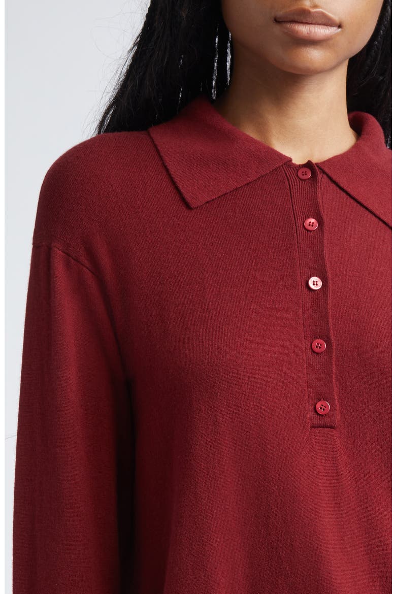 Frisia Wool Polo Sweater, Alternate, color, RASPBERRY