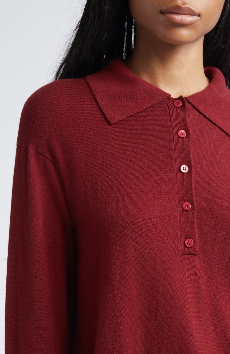 Max Mara Frisia Wool Polo Sweater, Alternate, color, Raspberry