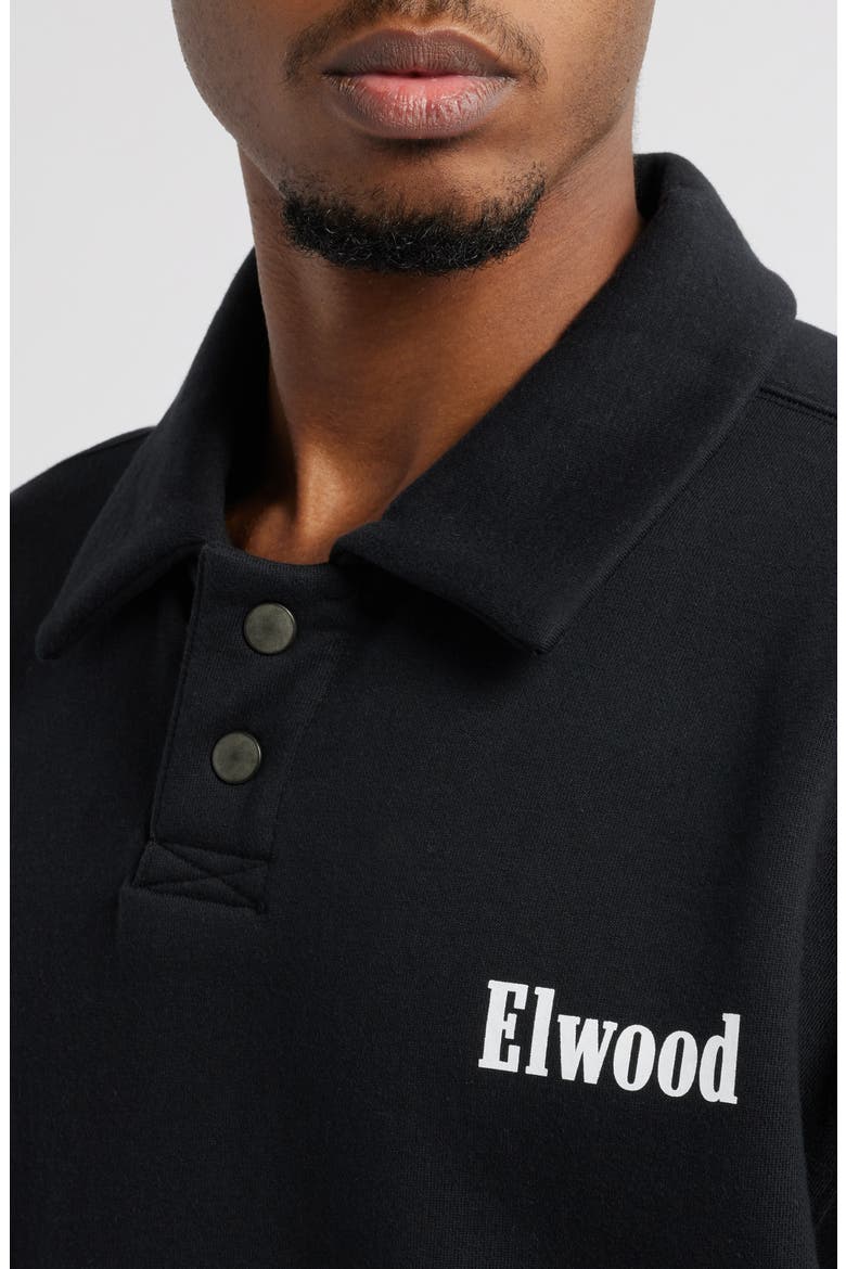 Heavyweight Fleece Polo Collar Sweatshirt, Alternate, color, COAL
