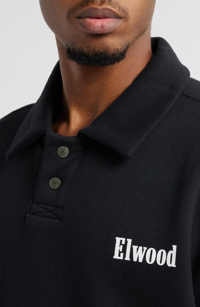 Elwood Heavyweight Fleece Polo Collar Sweatshirt, Alternate, color, Coal