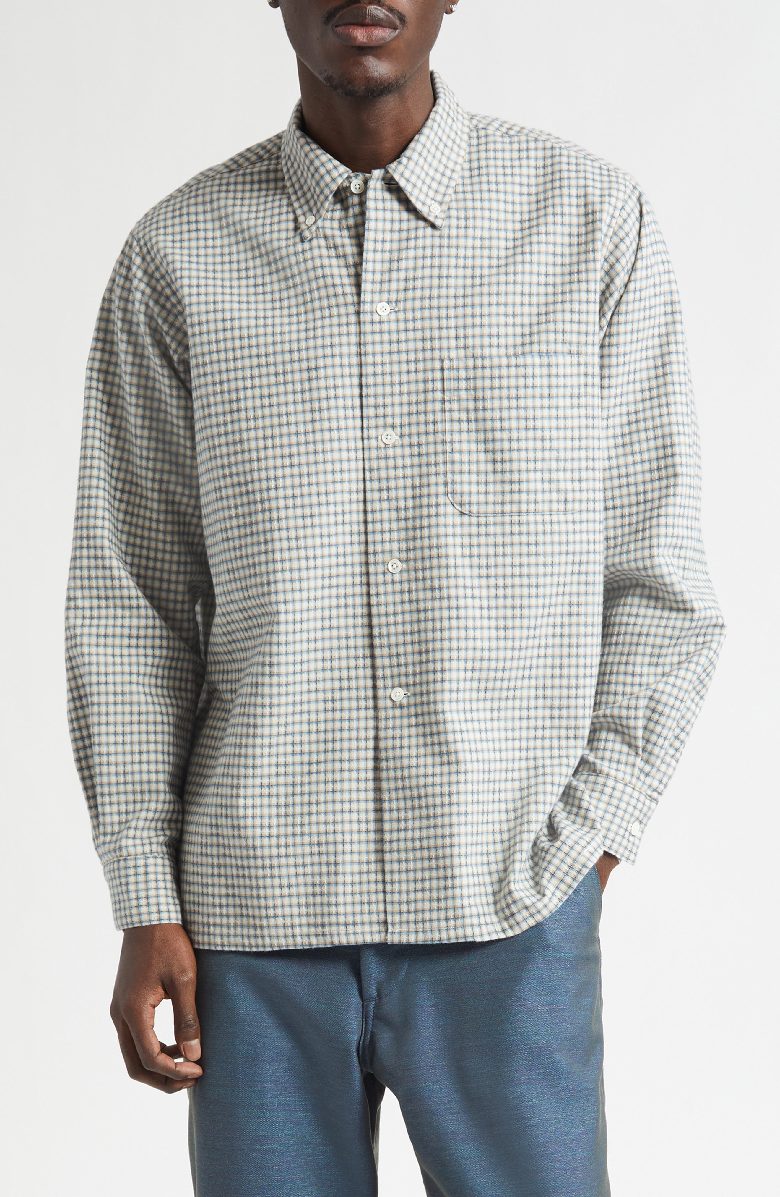 Plaid Dobby Button-Down Shirt