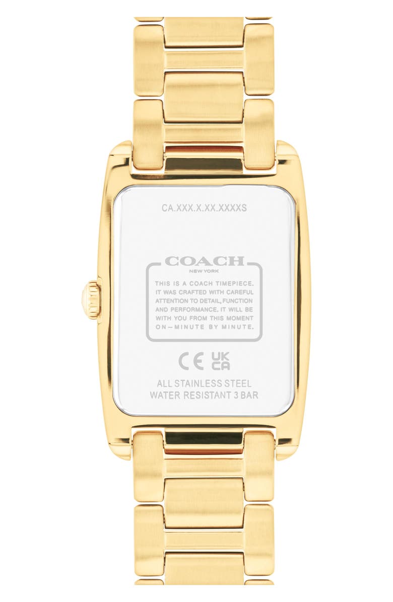 COACH Reese Rectangular Bracelet Watch, 24mm, Alternate, color, Gold