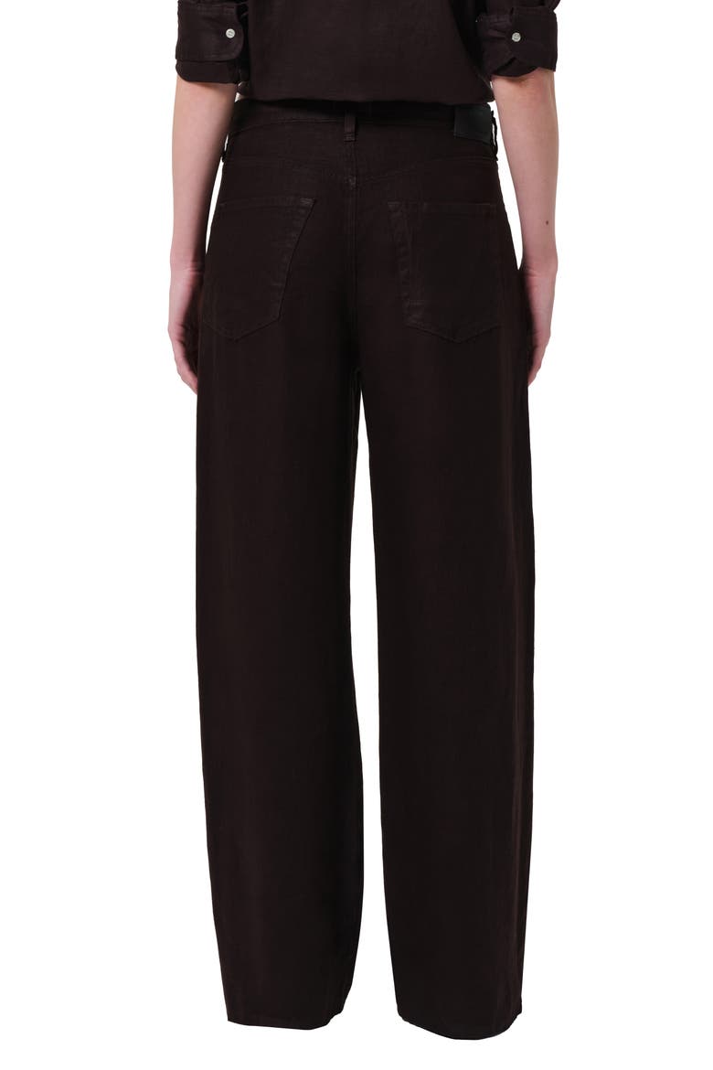 Brynn Drawstring Waist Wide Leg Linen Pants, Alternate, color, CHOCOLATE