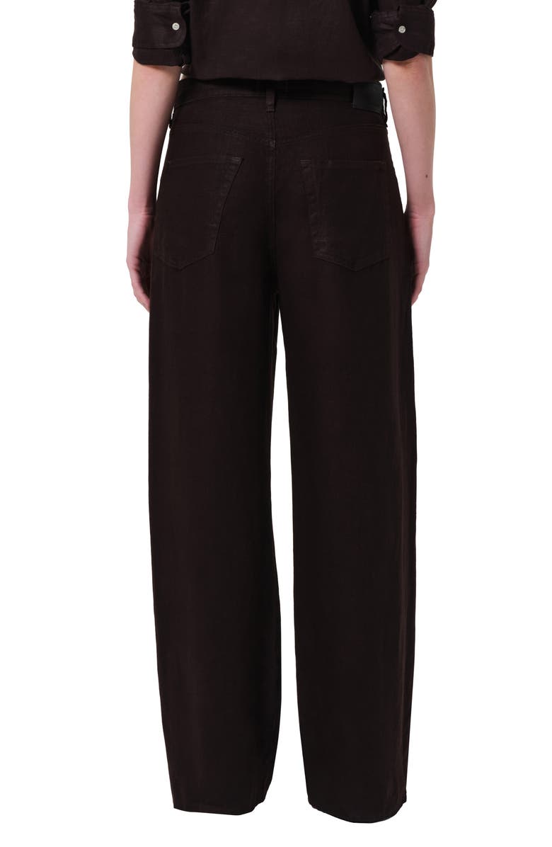 Citizens of Humanity Brynn Drawstring Waist Wide Leg Linen Pants, Alternate, color, Chocolate