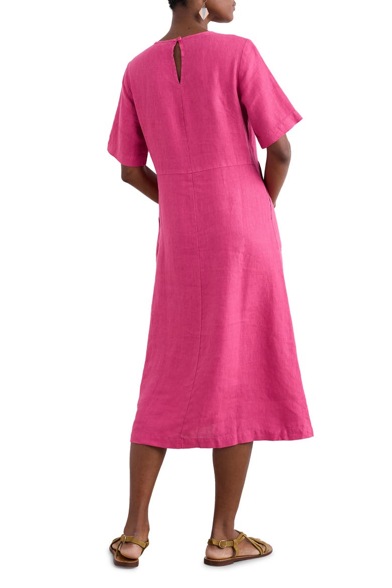 Grass Wave Linen Midi Dress, Alternate, color, TULIP