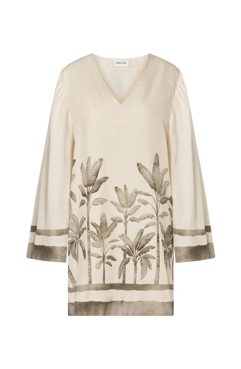 Malina Leonella V-Neck Tunic Mini Dress, Alternate, color, Palm