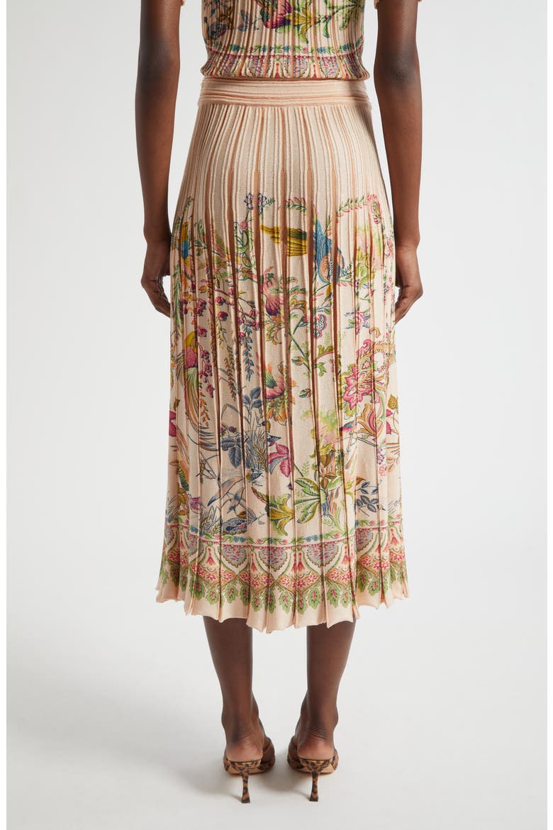 Pleated Floral Midi Sweater Skirt, Alternate, color, PINK