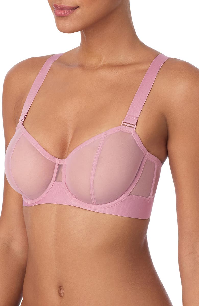DKNY Sheers Strapless Underwire Bra, Alternate, color, Lilas