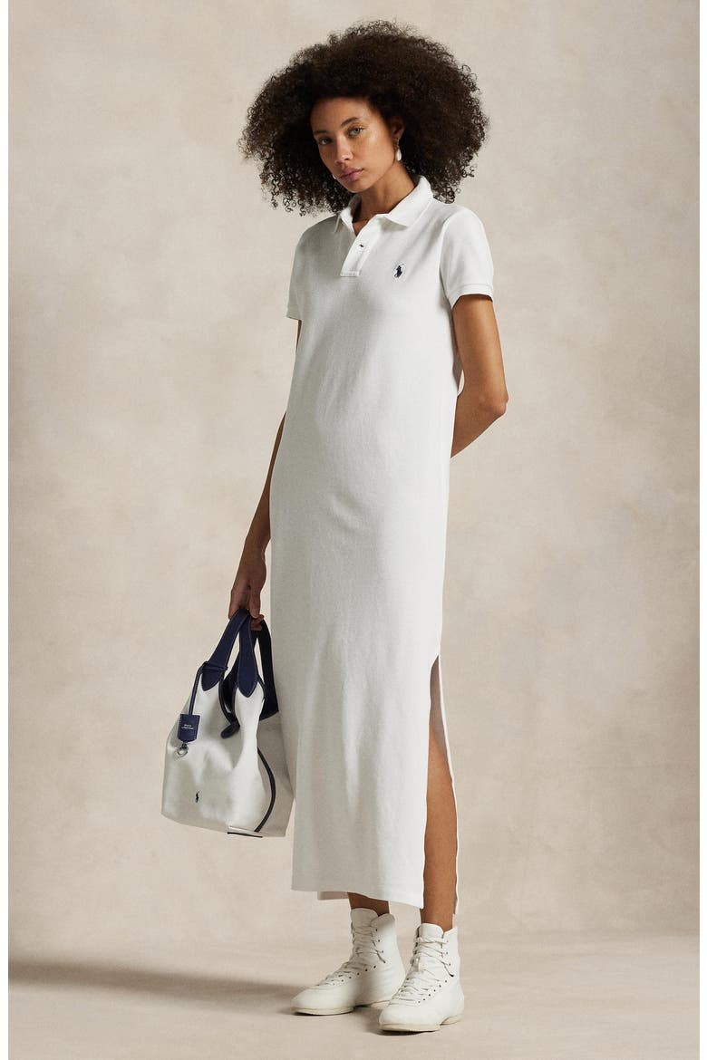 Cotton Polo Dress, Alternate, color, WHITE