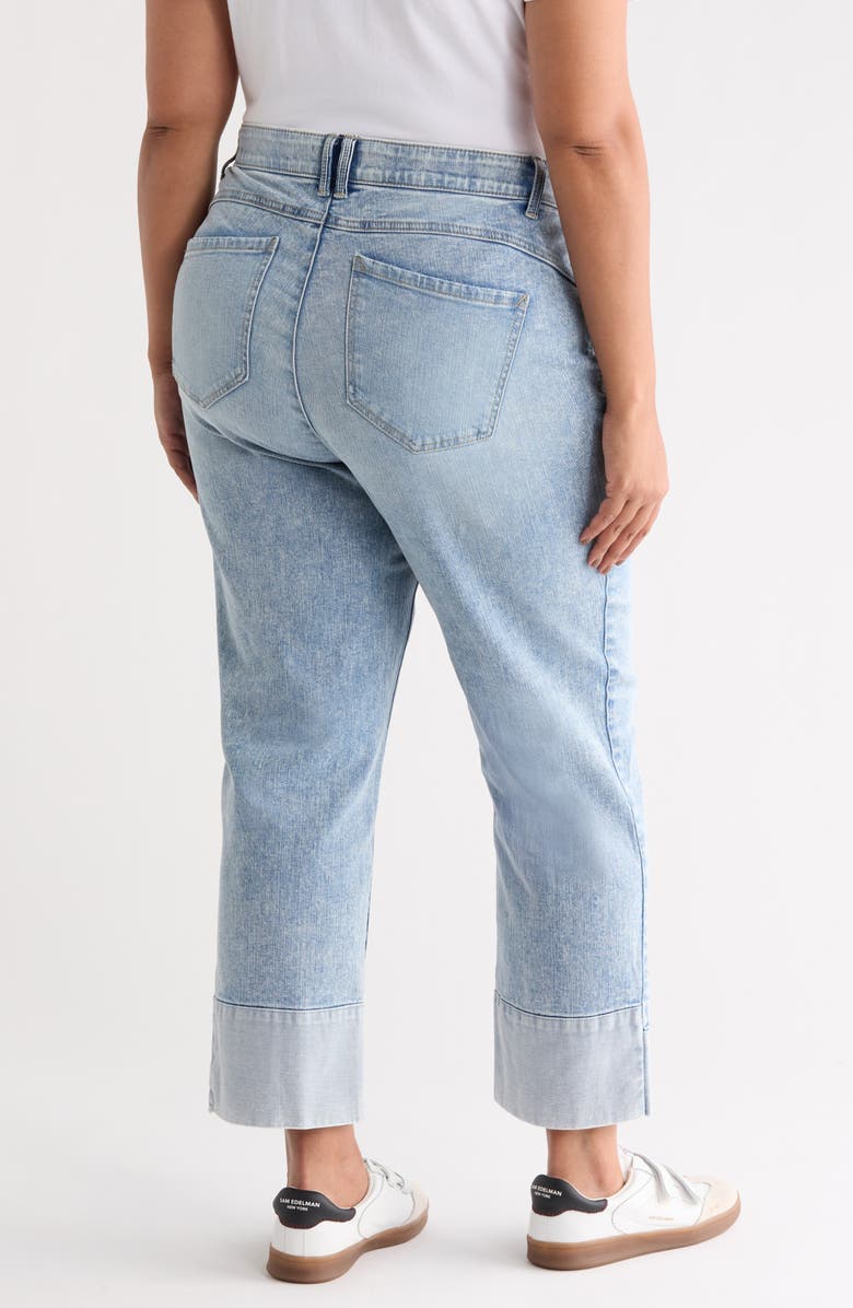 Wit & Wisdom Round-Up High Waist Cuffed Boyfriend Jeans, Alternate, color, Light Blue Artisanal