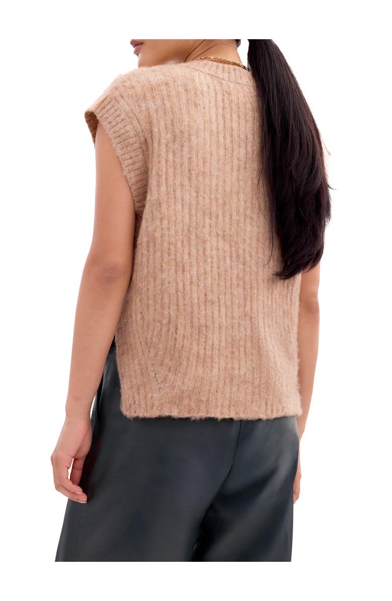 Ro&Zo Knit V-Neck Vest Jumper, Alternate, color, Caramel