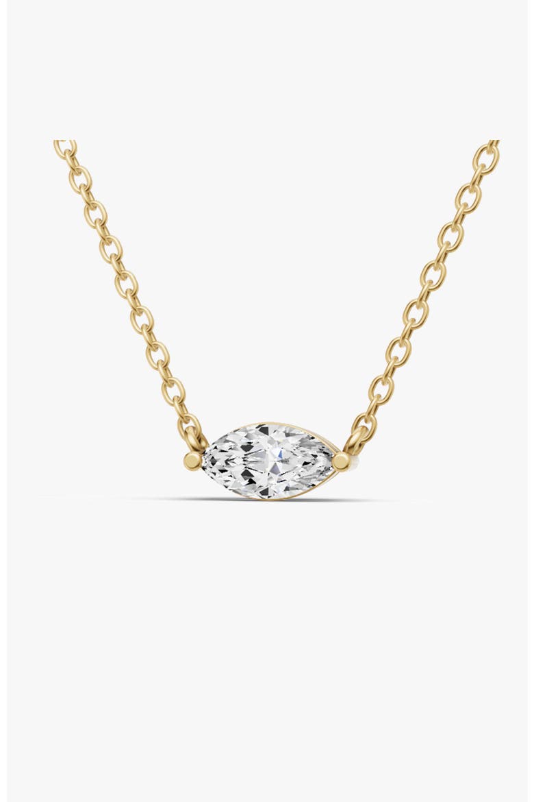 14K Gold 1 ct Lab Grown Round Marquise Shape Diamond Pendant, Main, color, Yellow Gold