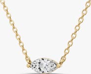 SEREIA OFFICIAL 14K Gold 1 ct Lab Grown Round Marquise Shape Diamond Pendant
