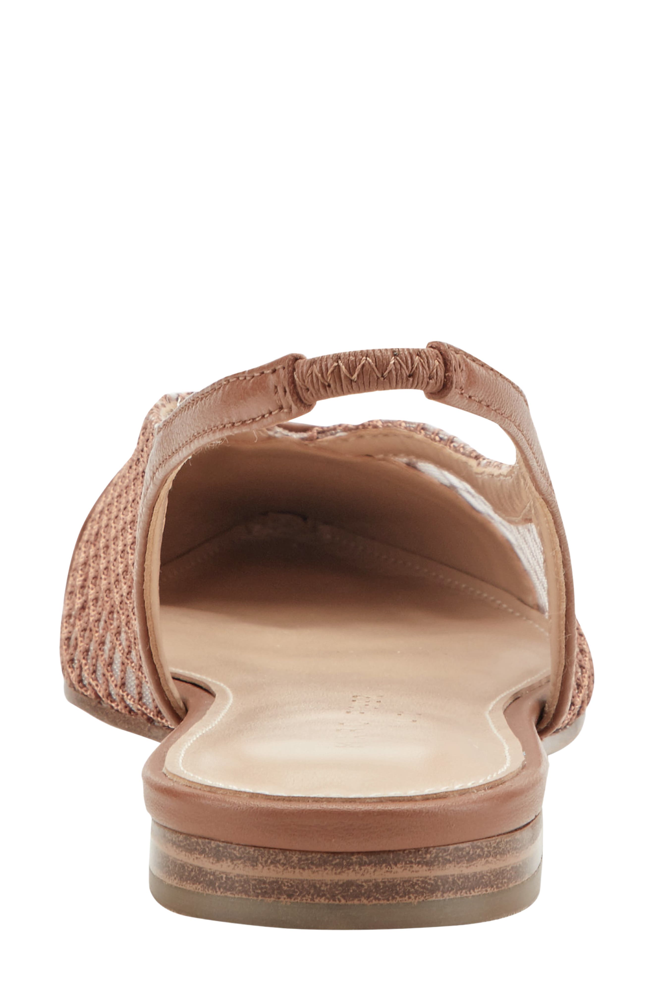 Davin Pointed Toe Slingback Flat, Alternate, color, MEDIUM BROWN
