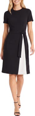 Maggy London Colorblock Short Sleeve A-Line Dress