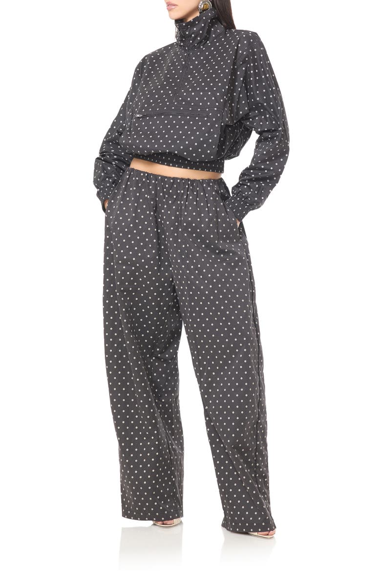 Micro Dot Wide Leg Pants, Alternate, color, NOIR MICRO DOT