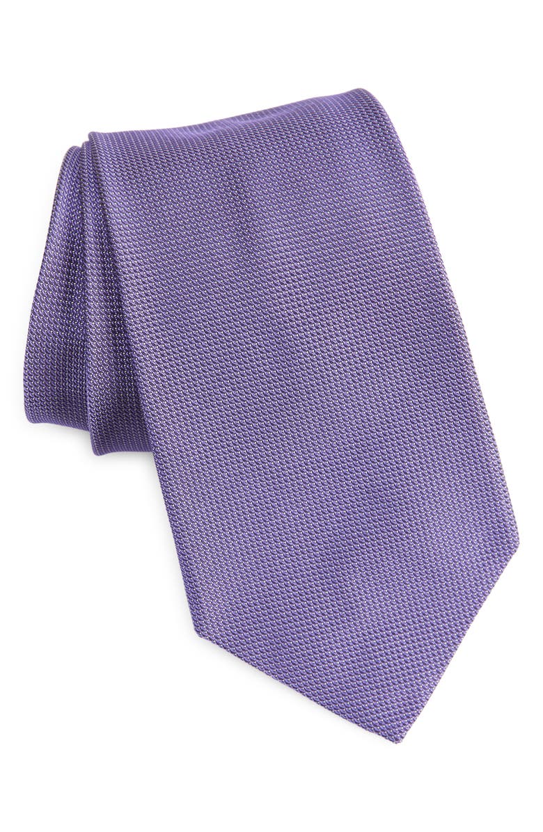 Ralph Lauren Purple Label Bond St. Solid Silk Tie, Main, color, Purple
