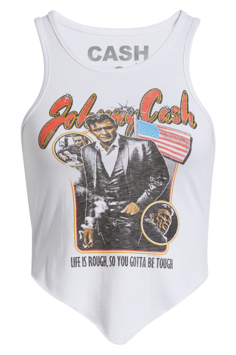 Johnny Cash Bandana Graphic Tank, Alternate, color, WHITE