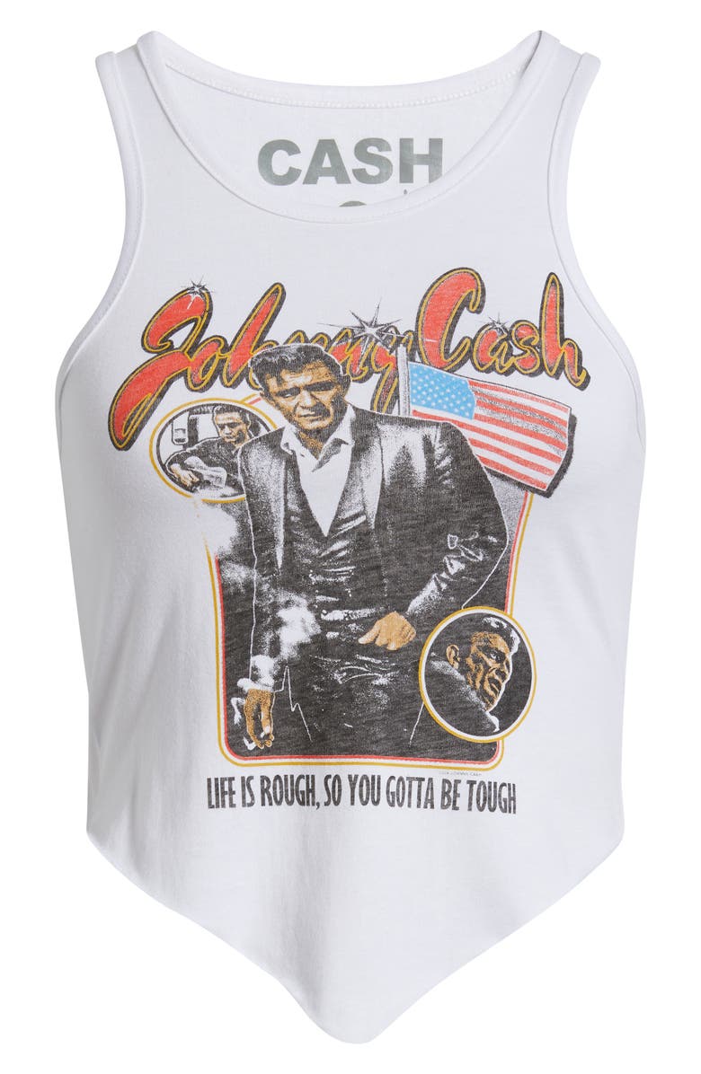 Merch Traffic Johnny Cash Bandana Graphic Tank, Alternate, color, White