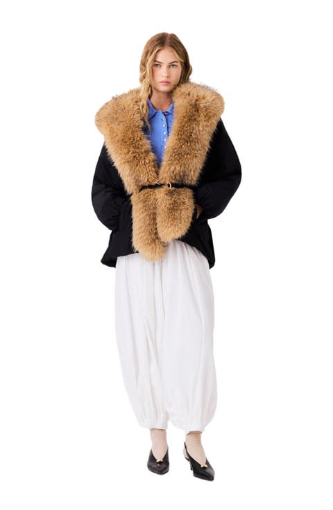 Oversized Faux Fur Collar Parka