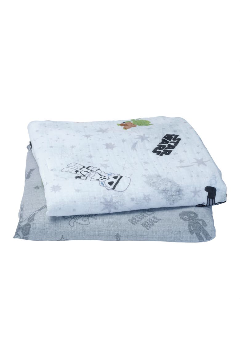 Star Wars 2-Pack Cotton Muslin Newborn Baby Swaddle Blankets, Alternate, color, Multicolor