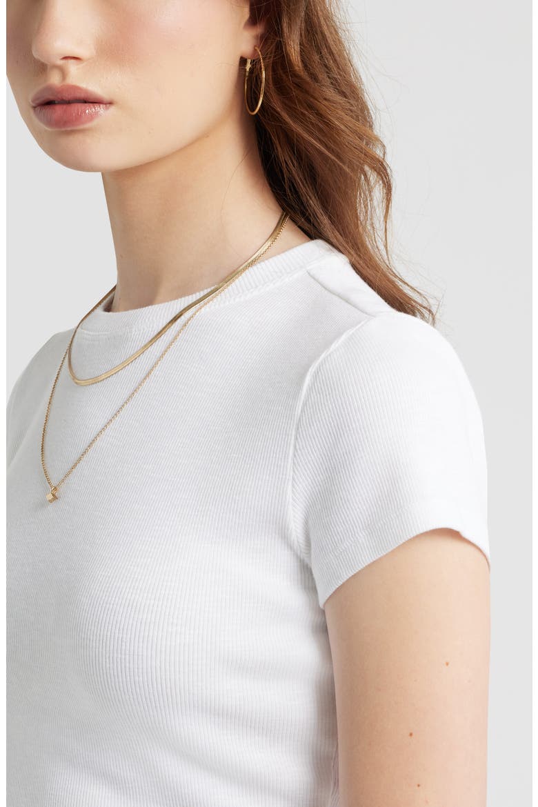 Tuckable Rib Baby Tee, Alternate, color, WHITE