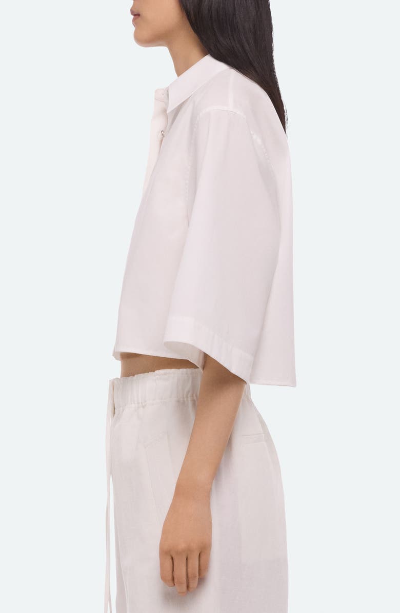 Helmut Lang Button Back Boxy Cotton Cotton Button-Up Shirt, Alternate, color, White