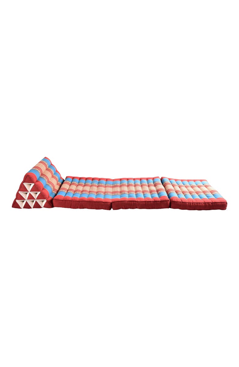Hugger Mugger Zafuko Three Fold Thai Cushion, Alternate, color, Burgundy/Blue