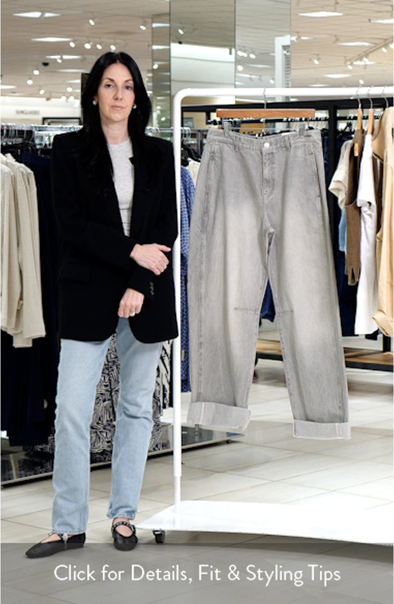 Mercer Cuffed High Waist Barrel Jeans, sales video thumbnail