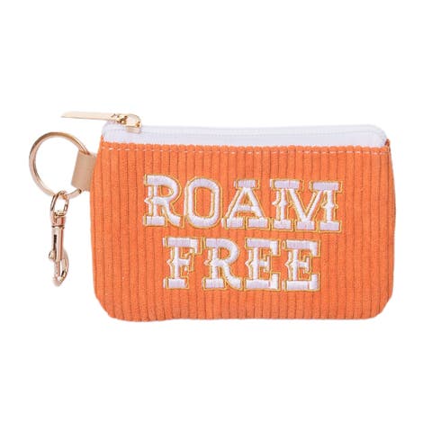 Roam Free Corduroy Zip Wallet Polyester Orange