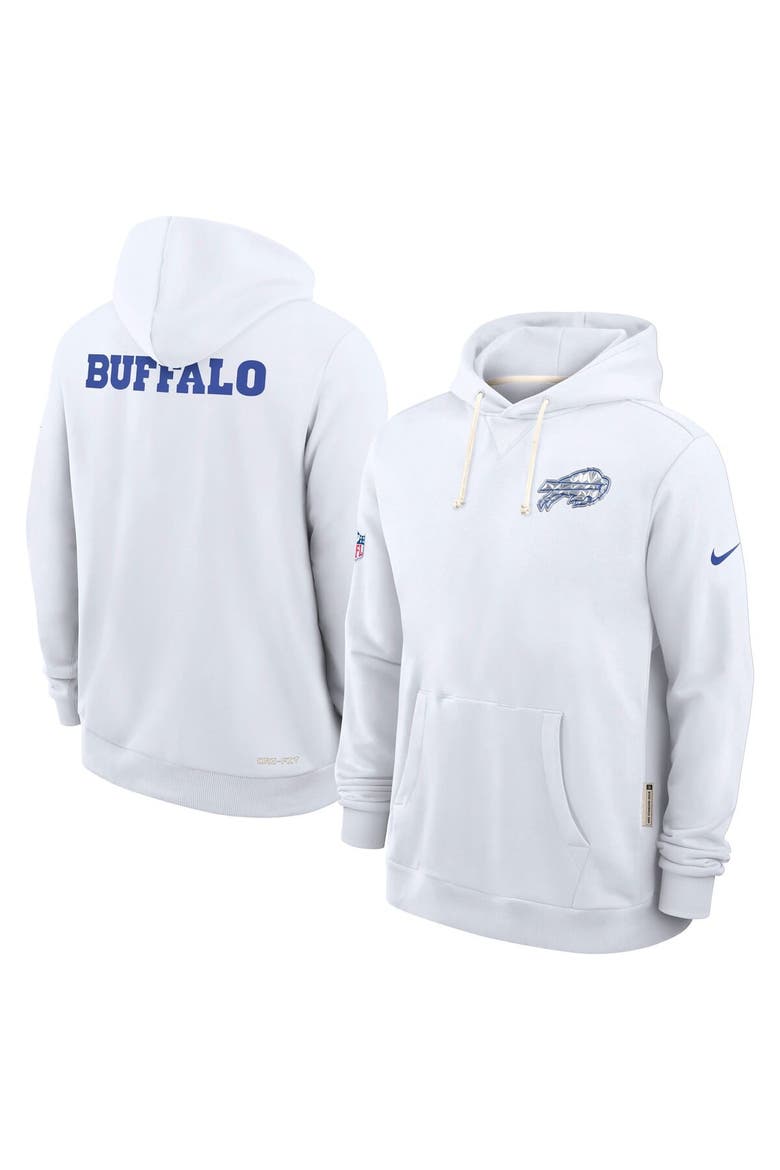 Men's Nike White Buffalo Bills 2025 Rivalries Collection Standard Issue Sideline Dri-FIT Hoodie, Main, color, White