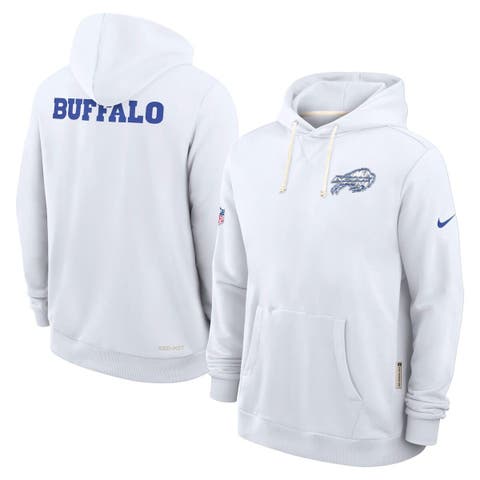 Men's Nike White Buffalo Bills 2025 Rivalries Collection Standard Issue Sideline Dri-FIT Hoodie