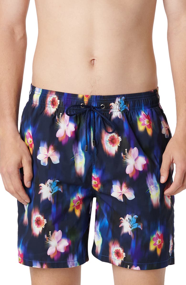 Bugatchi Cosmo Swim Trunks, Main, color, Night Blue
