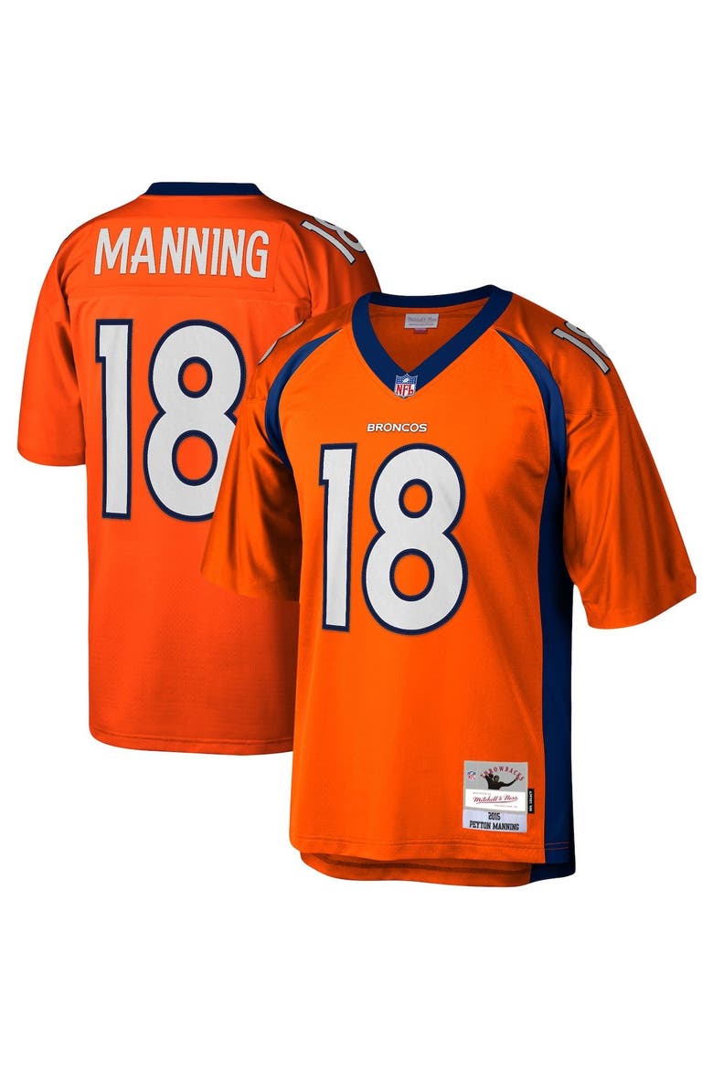 Men's Mitchell & Ness Peyton Manning Orange Denver Broncos Legacy Replica Jersey, Alternate, color, Orange