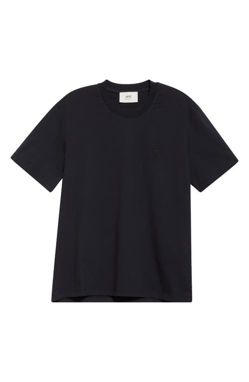 Ami Alexandre Mattiussi Black Cotton Ami De Coeur T-shirt In Black/001