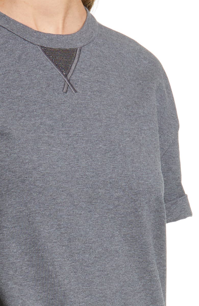 Brunello Cucinelli Brunello Cucinello Monili Detail Sweatshirt Dress, Alternate, color, 