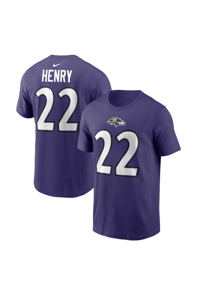 Men's Nike Derrick Henry Purple Baltimore Ravens Name & Number T-Shirt, Main, color, Purple