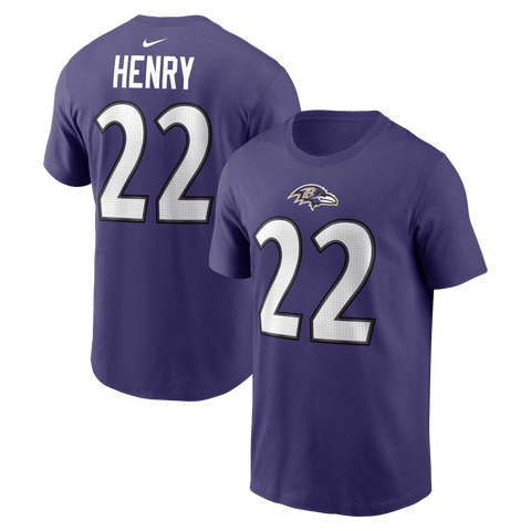 Men's Nike Derrick Henry Purple Baltimore Ravens Name & Number T-Shirt
