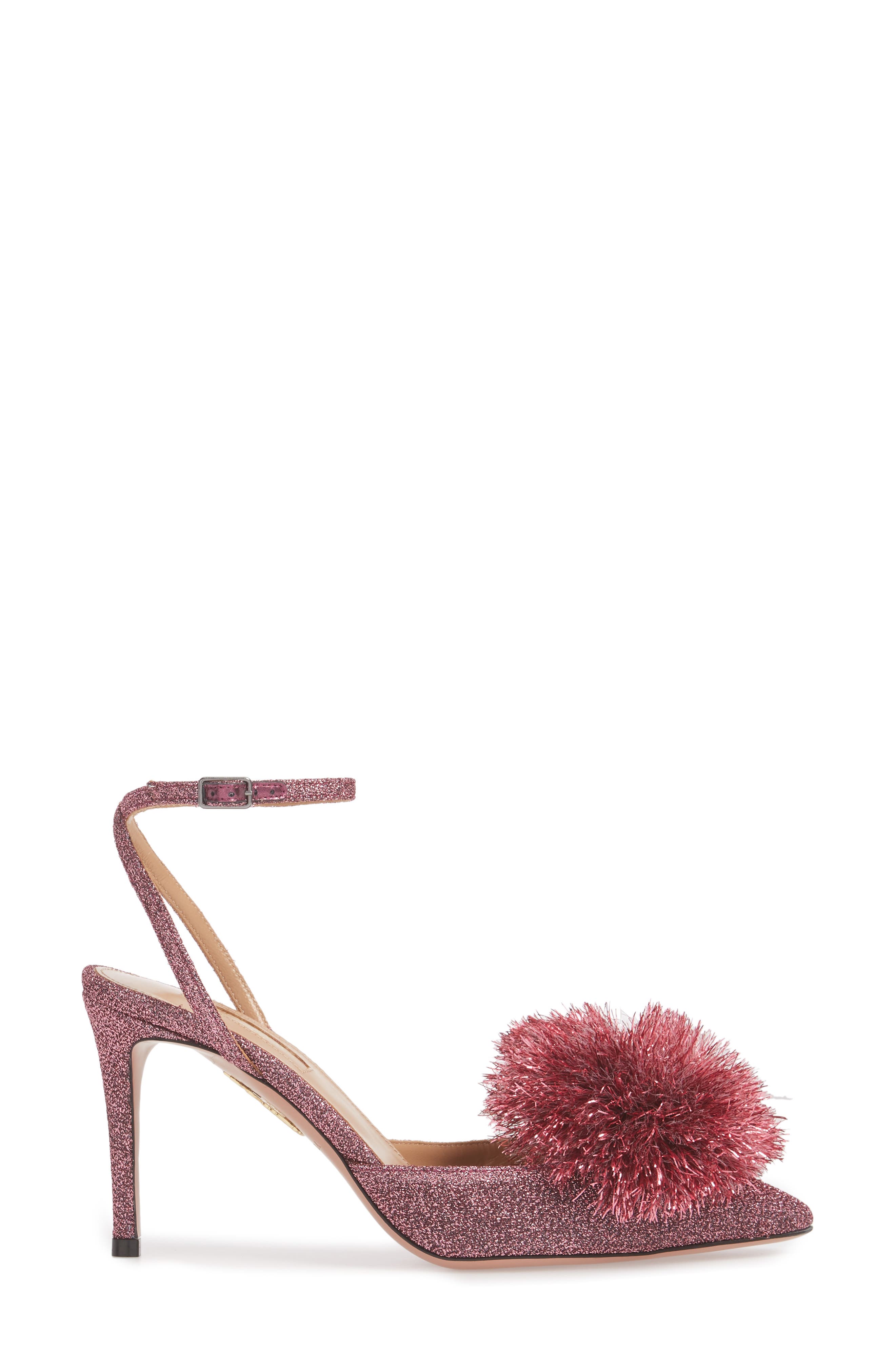 Aquazzura Powder Puff Ankle Strap Pump, Alternate, color, 