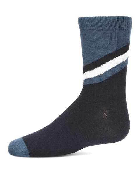 Geometric Diagonal Stripe Crew Socks (Big Kid)