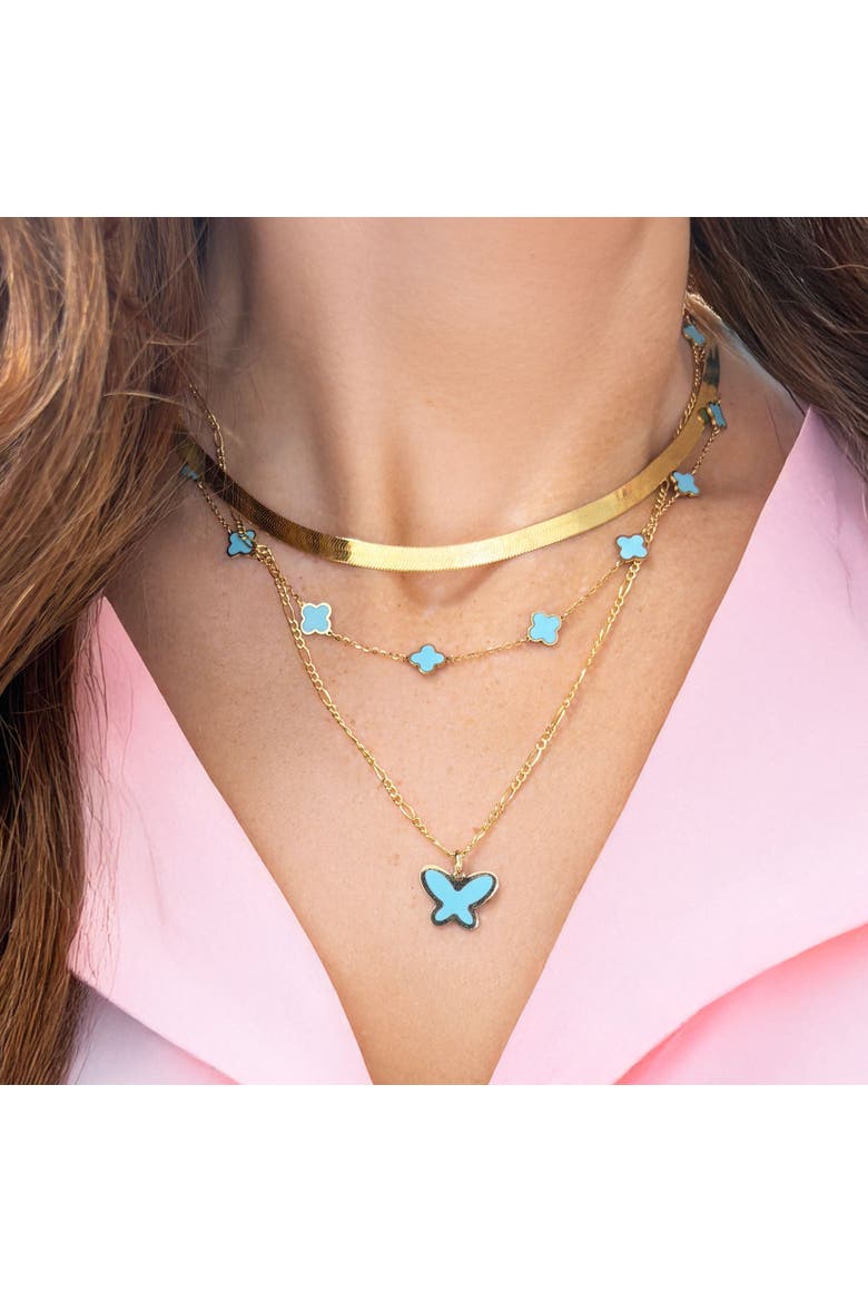 Figaro Chain Necklace, Alternate, color, Yellow Gold
