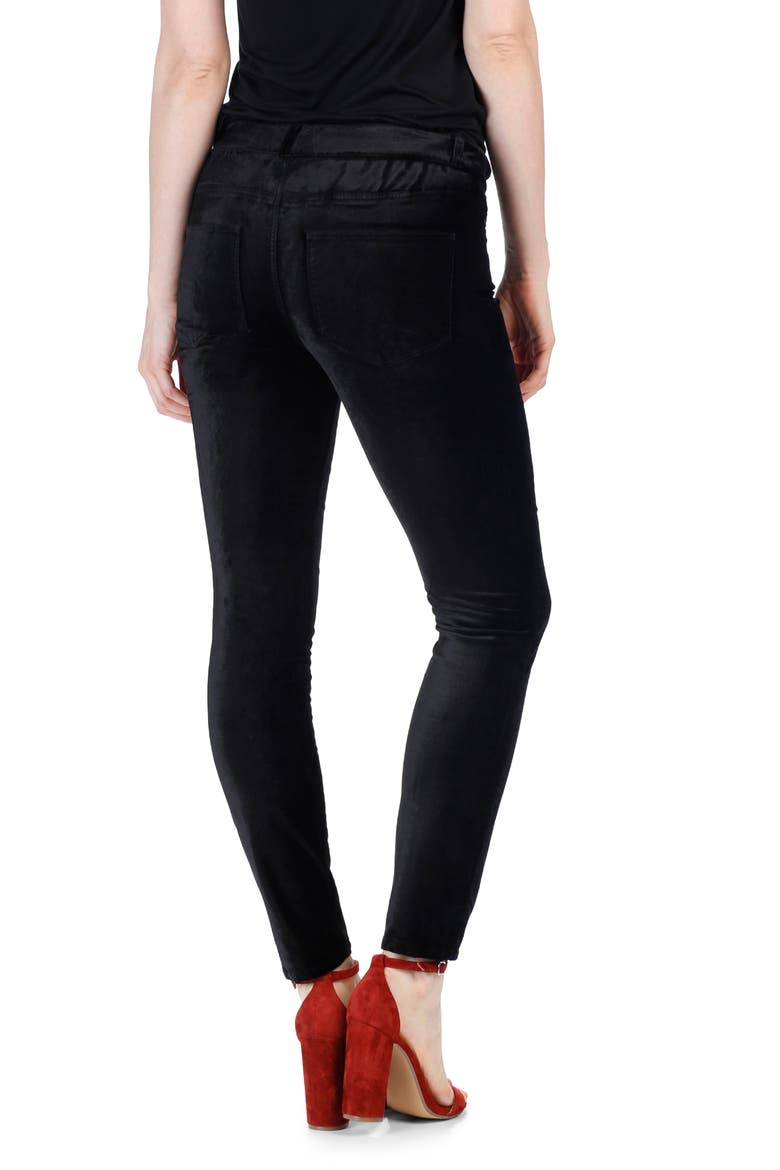 Verdugo Velvet Ankle Skinny Pants, Alternate, color, BLACK