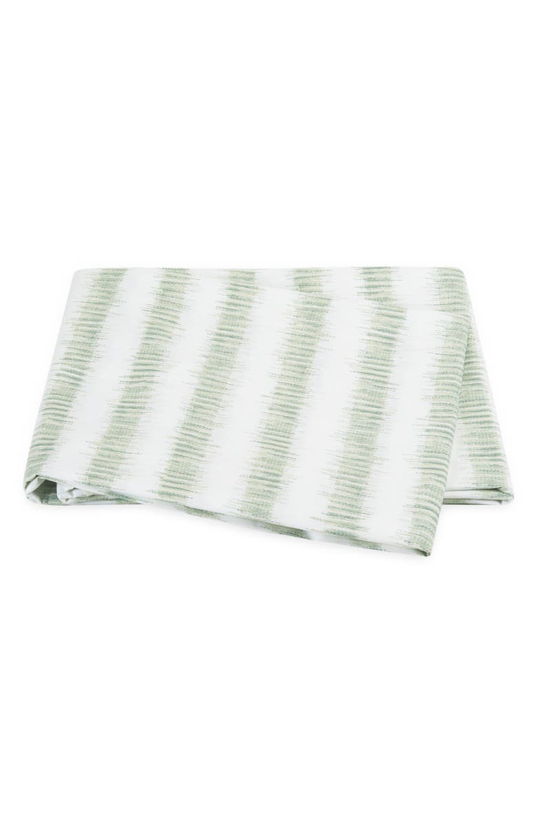 Matouk Attleboro Stripe Print 500 Thread Count Cotton Flat Sheet, Main, color, Citrus