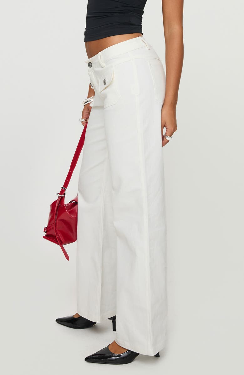 Princess Polly Benicale Low Rise Cargo Pants, Alternate, color, Cream