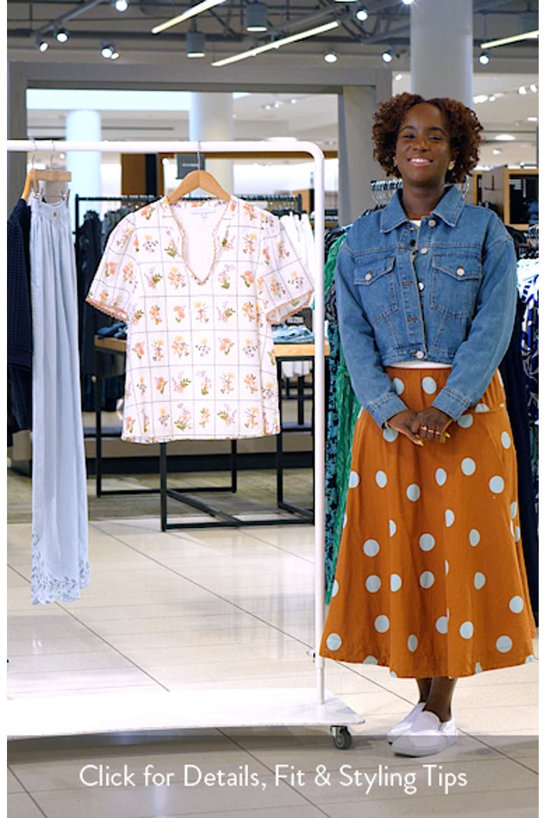 Diane Hilda Floral Split Neck Cotton Top video