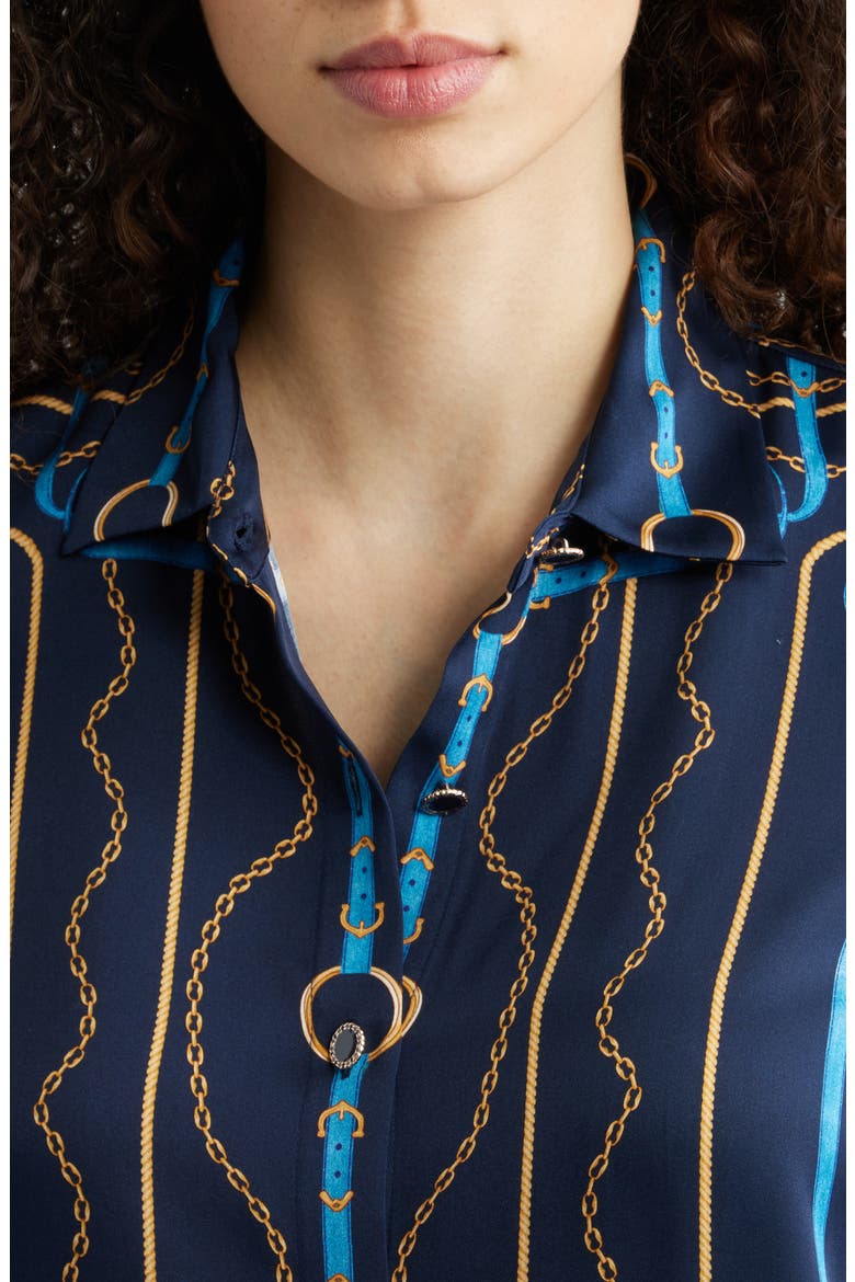 The Julianna Silk Blend Shirt, Alternate, color, DENIM CHAIN PRINT