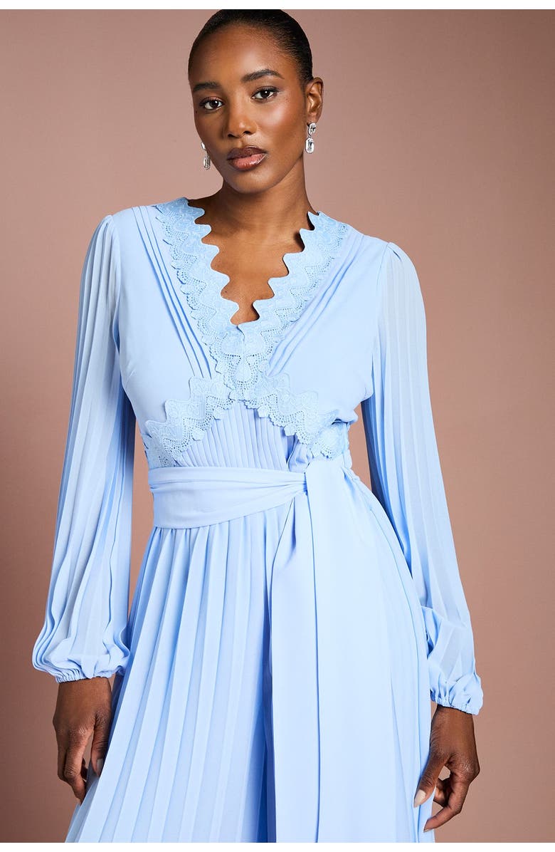 Coast Pleated Leg Tie Waist Jumpsuit, Alternate, color, Cornflower Blue
